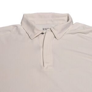 Rhone Momentum Tech Golf Polo Men Size Large White 1/4 Zip Stretch Nylon Shirt